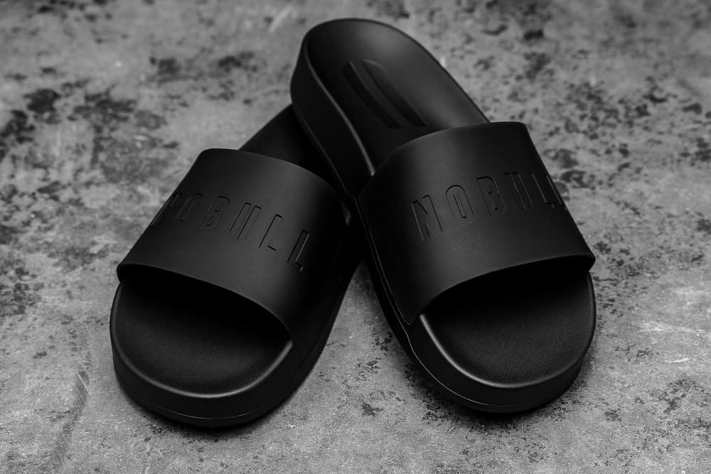 NOBULL Men's Slides - Black - Ireland (6725OCWSA)